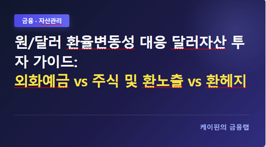 원/달러 환율변동성 대응 달러자산 투자 가이드