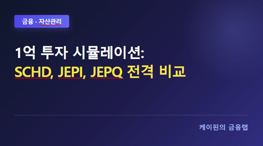 1억 투자 시뮬레이션: SCHD, JEPI, JEPQ 전격 비교